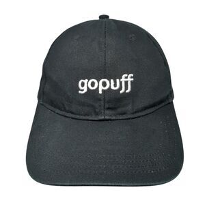 gopuff Slideback Baseball Cap Black One Size Adjustable Embroidered 6 Panel
